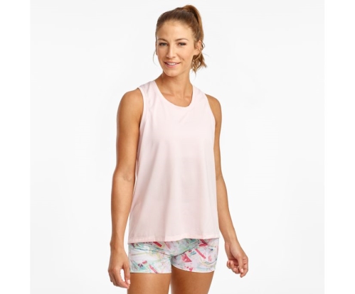 Tenis Saucony Rerun Tank Mujer Tops Ropa Barely Rosas México MX-876-MK